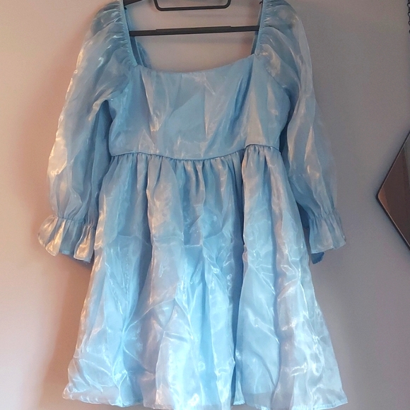Light blue babydoll dress. Size large. - Picture 1 of 9